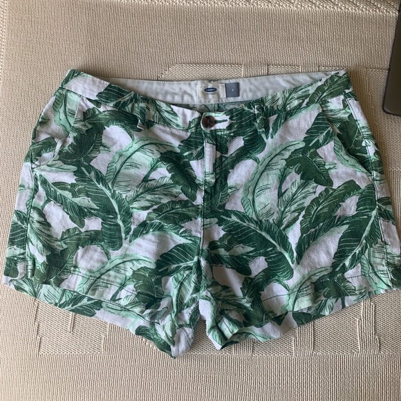 Old Navy Pants - Palm Pattern Linen Shorts, Old Navy